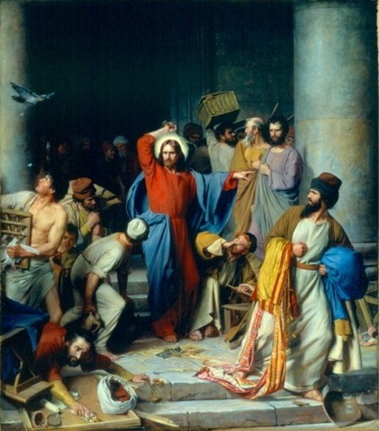 Carl Heinrich Bloch Jesus casting out the money changers at the temple